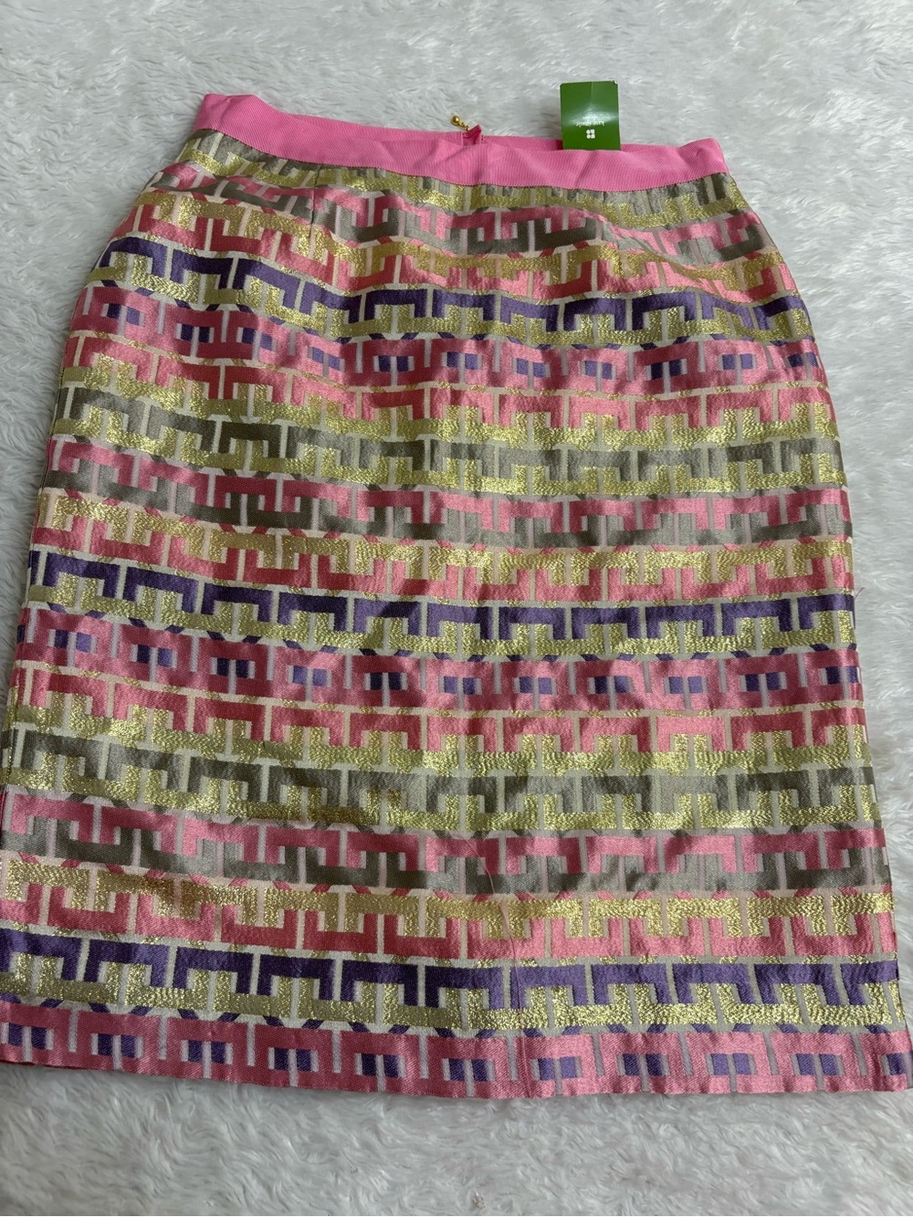 KATE SPADE Kayla Pencil Skirt pink metallic sparkle jacquard Old
Money Artsy 8